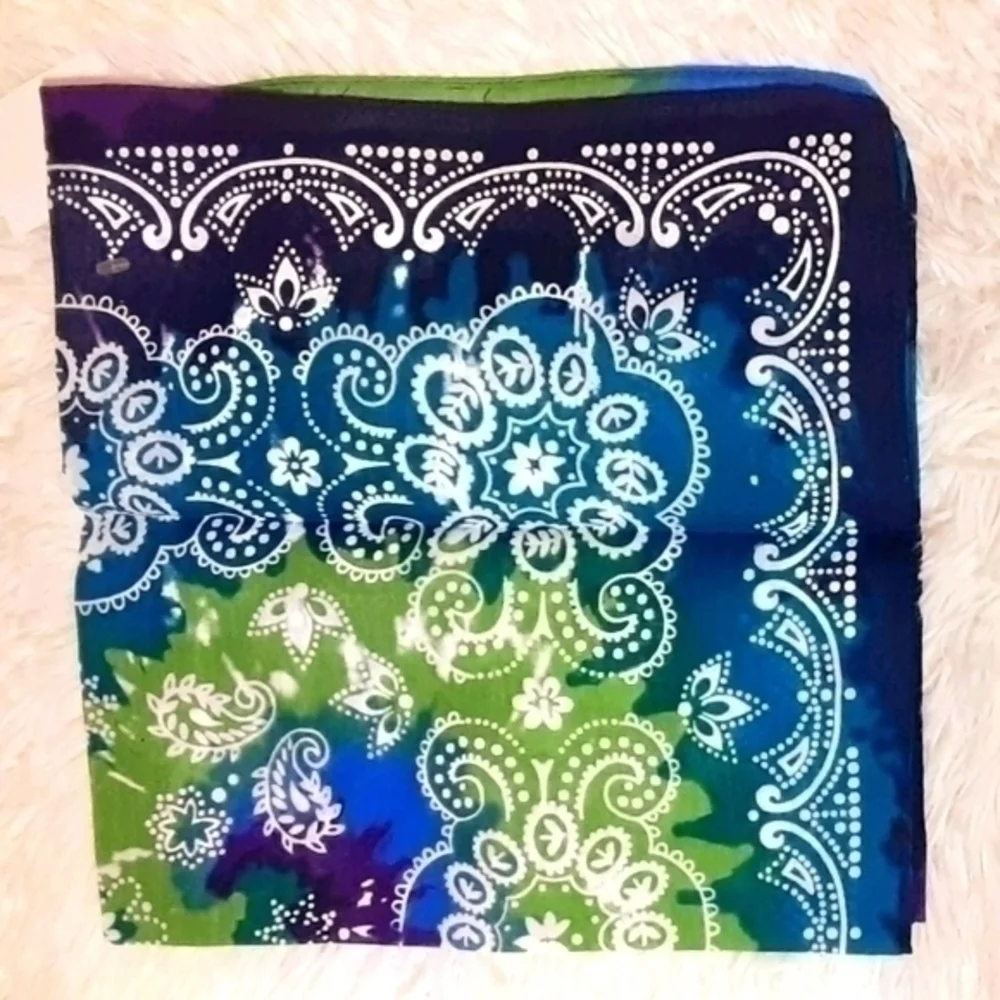 Classic Paisley Print Night Tie-Dyed Bandana